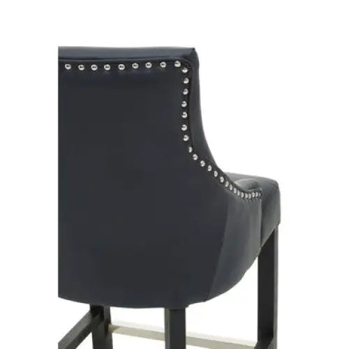 Kensington Townhouse Charcoal Leather Effect Bar Chair - Bar Stool