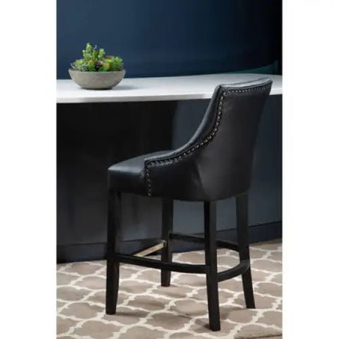 Kensington Townhouse Charcoal Leather Effect Bar Chair - Bar Stool