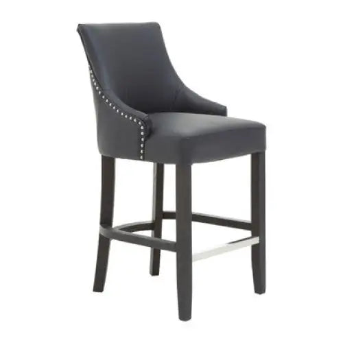 Kensington Townhouse Charcoal Leather Effect Bar Chair - Bar Stool