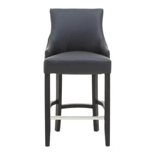 Kensington Townhouse Charcoal Leather Effect Bar Chair - Bar Stool