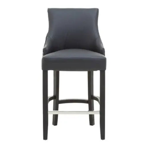 Kensington Townhouse Charcoal Leather Effect Bar Chair - Bar Stool
