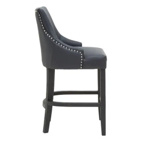 Kensington Townhouse Charcoal Leather Effect Bar Chair - Bar Stool