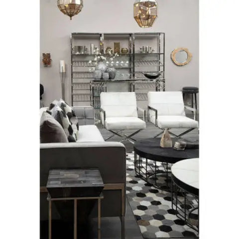 Kensington Townhouse Genuine Grey Leather Chair - Arm Chair