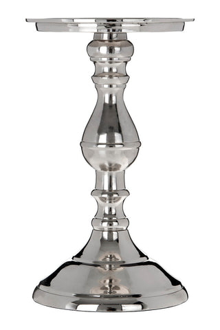 Shiny silver large candlestick with classic ornate design and flared base from kensington townhouse large collection