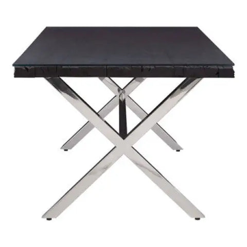 Kerala Black Dining Table With Cross Base