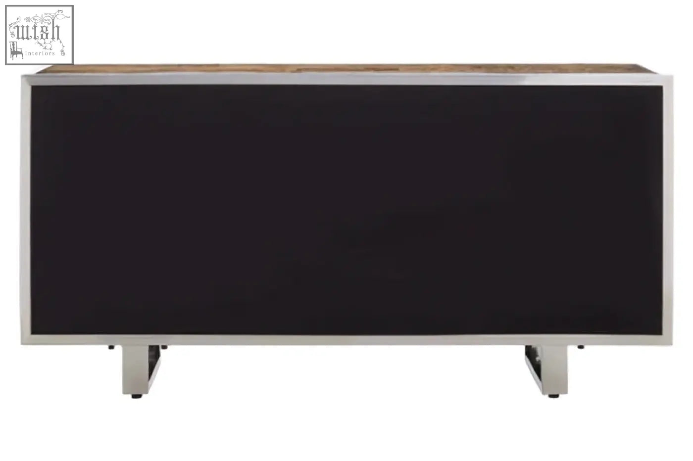 Modern black lacquered natural wood sideboard with chrome legs perfect wood sideboard for stylish storage