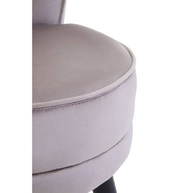 Kids loretta mink velvet chair soft light gray plush mink velvet chair with rounded seat and stitched detailing