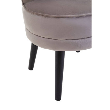 Kids loretta mink velvet chair in sleek gray velvet with tapered black legs perfect for a cozy kids room