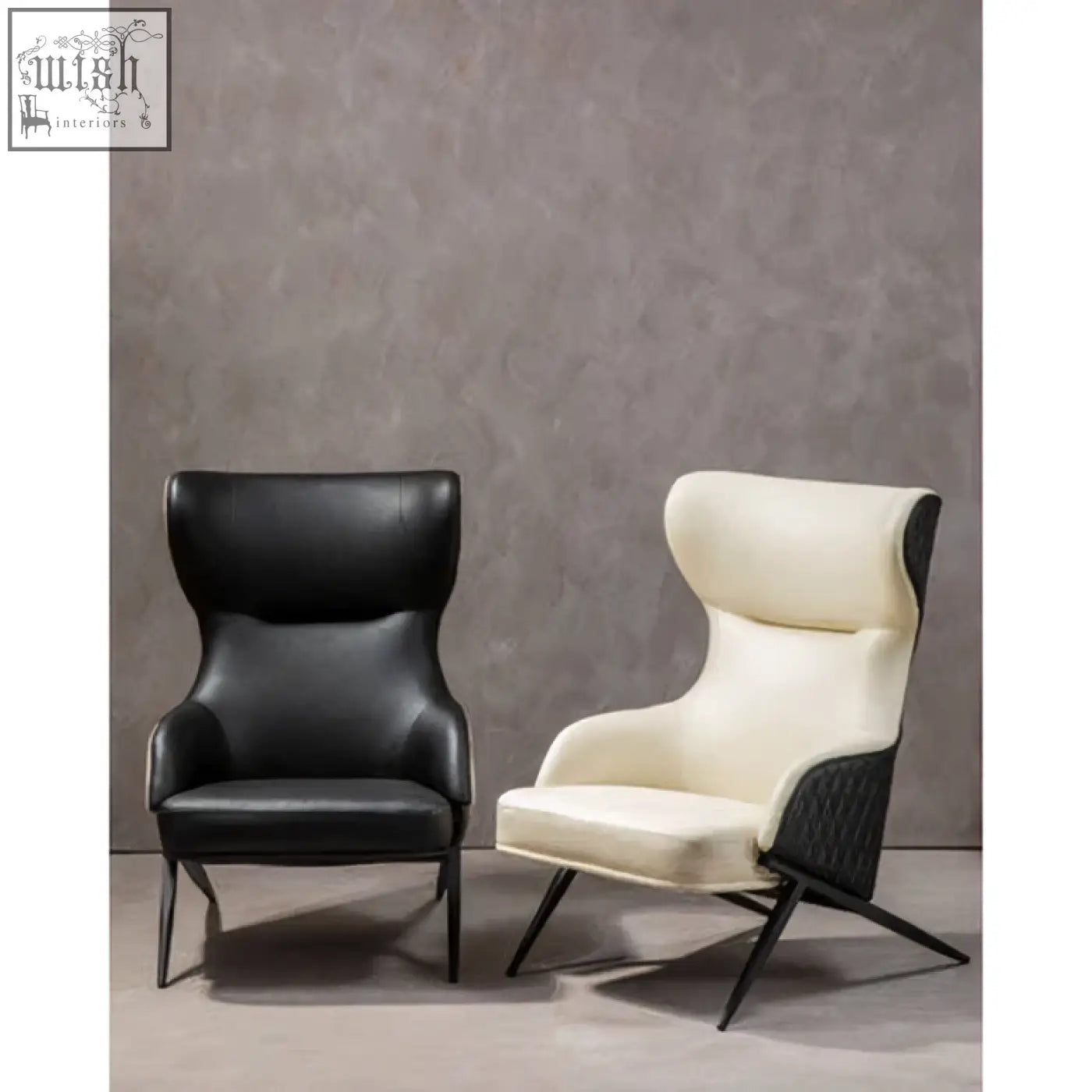 Black and cream kiev ivory faux leather armchair with sleek modern design perfect for stylish living spaces