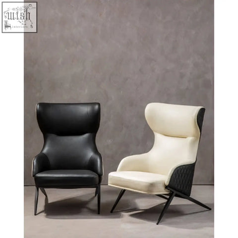 Black and cream kiev ivory faux leather armchair with sleek modern design perfect for stylish living spaces