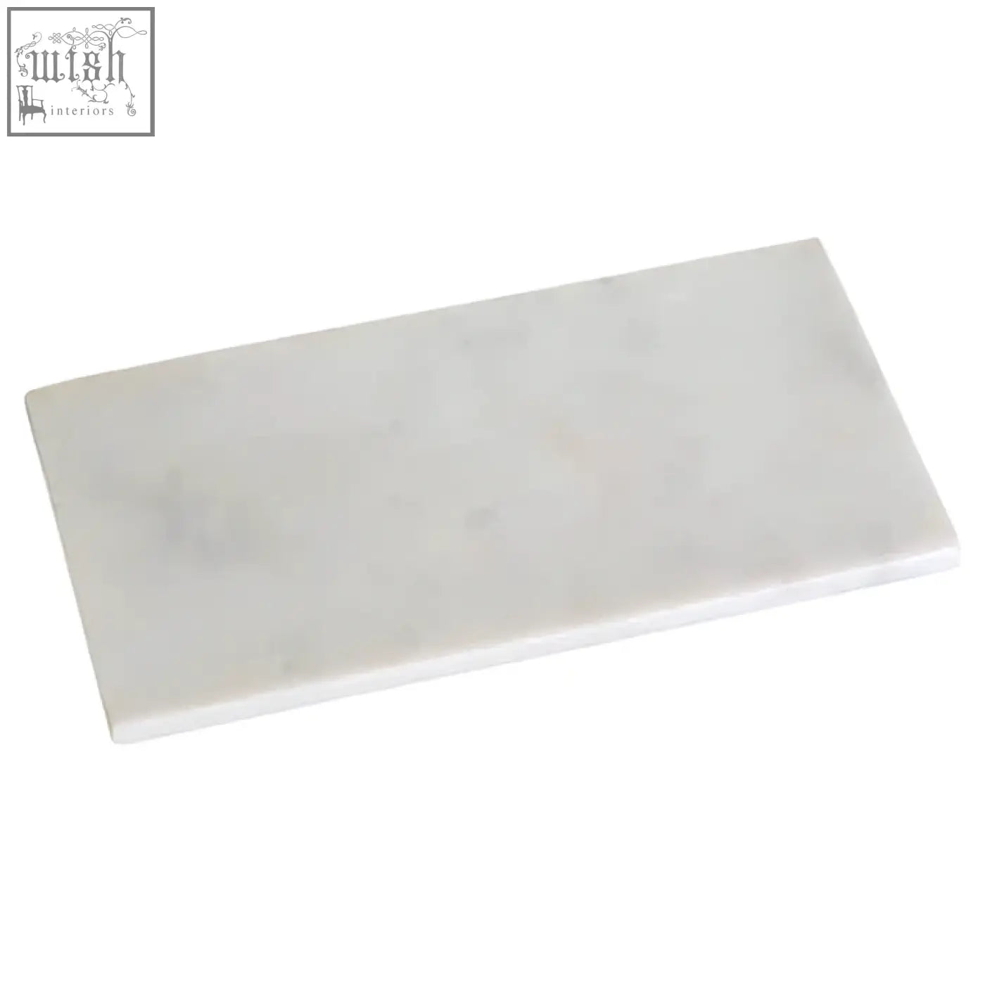 Kindia off white rectangular marble board featuring a white rectangular marble tile with subtle gray veining