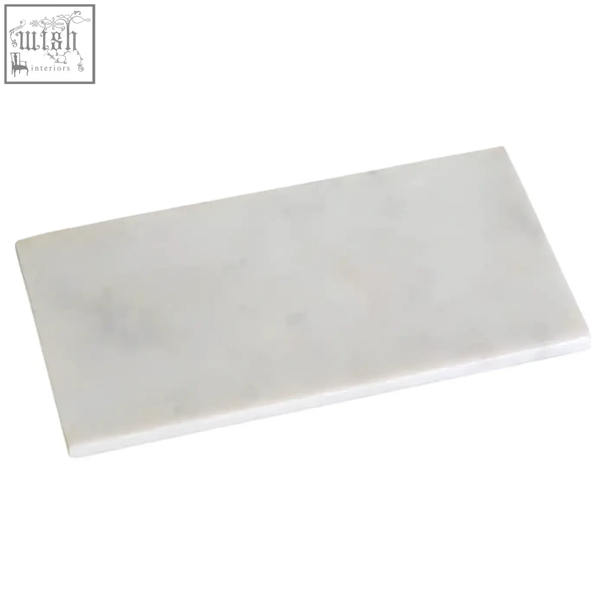 Kindia off white rectangular marble board featuring a white rectangular marble tile with subtle gray veining