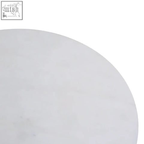 Kindia white marble round chopping and serving board with a smooth white marble round circular cake board surface