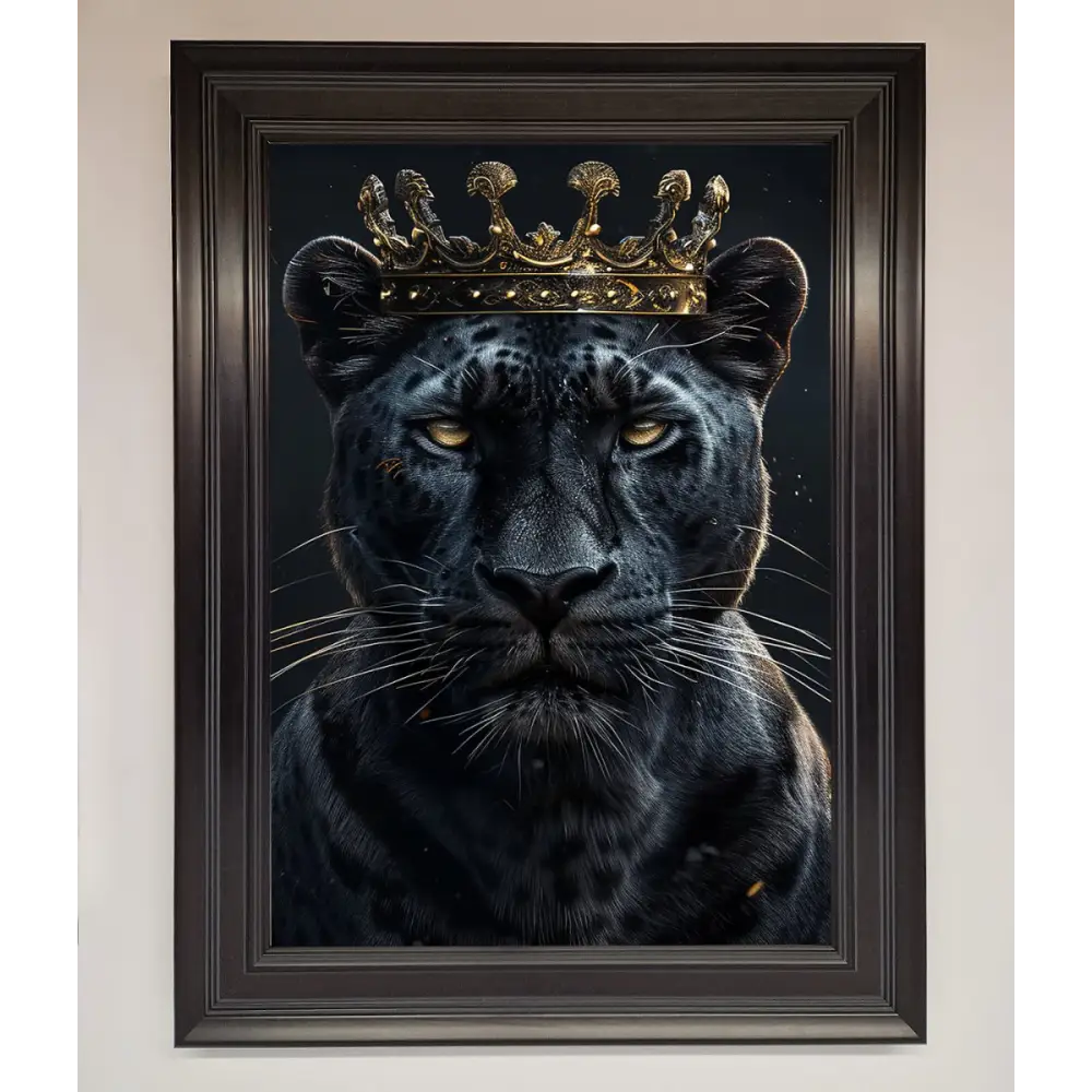 King Panther Framed Wall Art - A1 (59.4 x 84.1 cm) / Matt Black - Framed Print