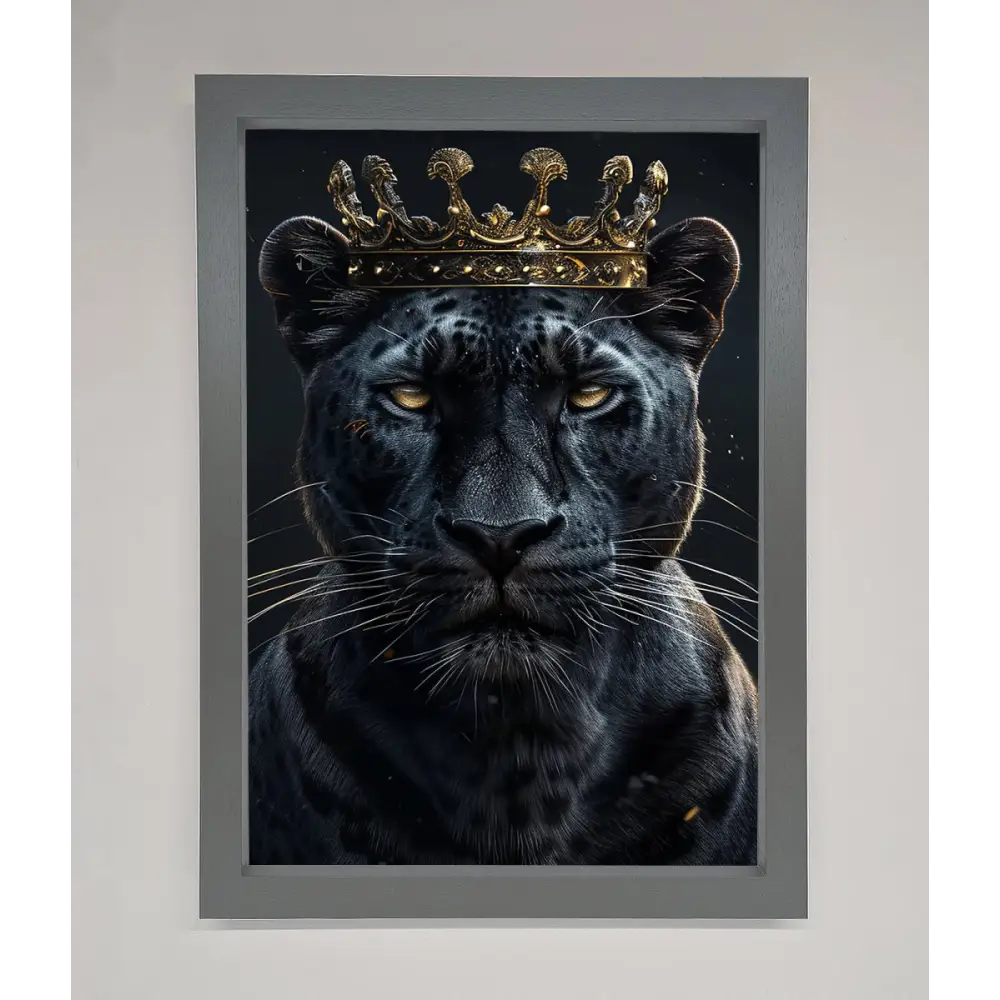 King Panther Framed Wall Art - A3 (29.7 x 42 cm) / Dark Grey - Framed Print