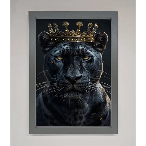 King Panther Framed Wall Art - A3 (29.7 x 42 cm) / Dark Grey - Framed Print