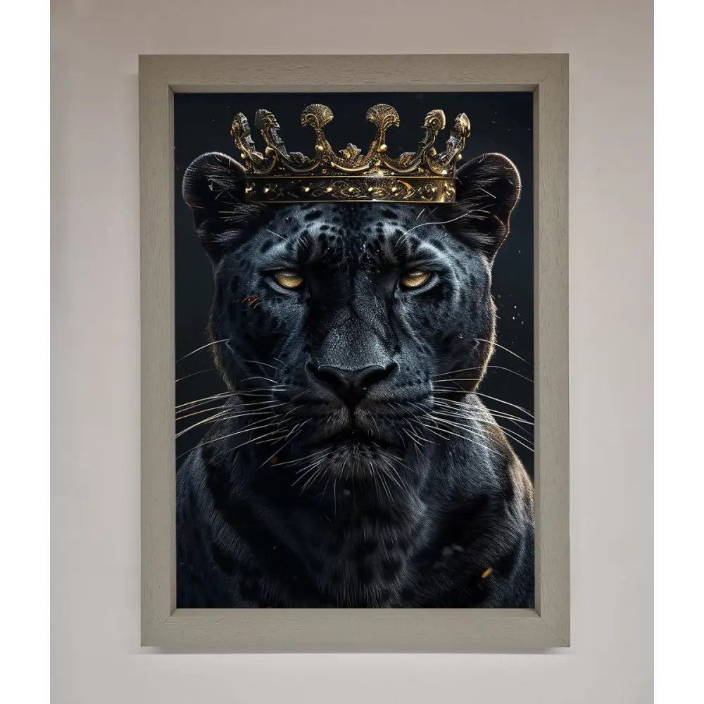 King Panther Framed Wall Art - A3 (29.7 x 42 cm) / Grey - Framed Print