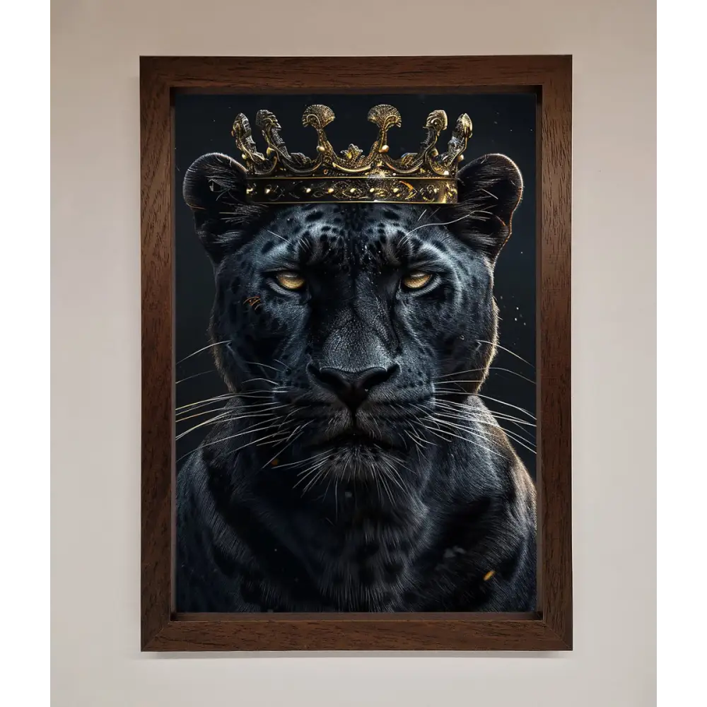 King Panther Framed Wall Art - A3 (29.7 x 42 cm) / Walnut - Framed Print