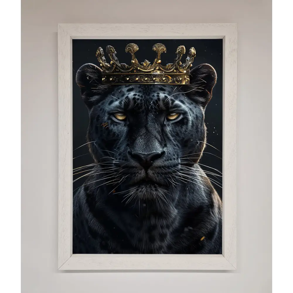 King Panther Framed Wall Art - A3 (29.7 x 42 cm) / White - Framed Print