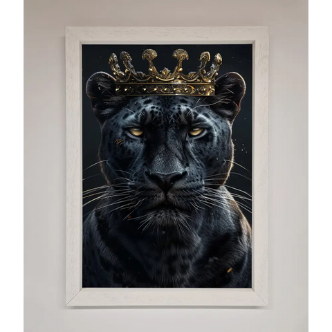 King Panther Framed Wall Art - A3 (29.7 x 42 cm) / White - Framed Print