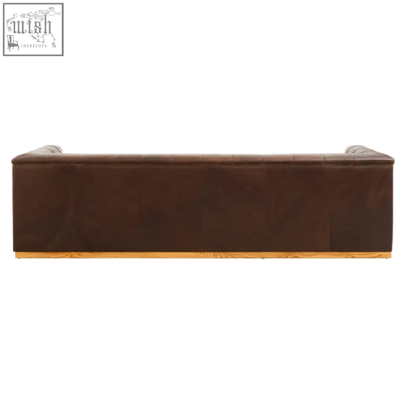 King three seater modern chesterfield dark brown sofa features genuine leather and a sturdy wooden base