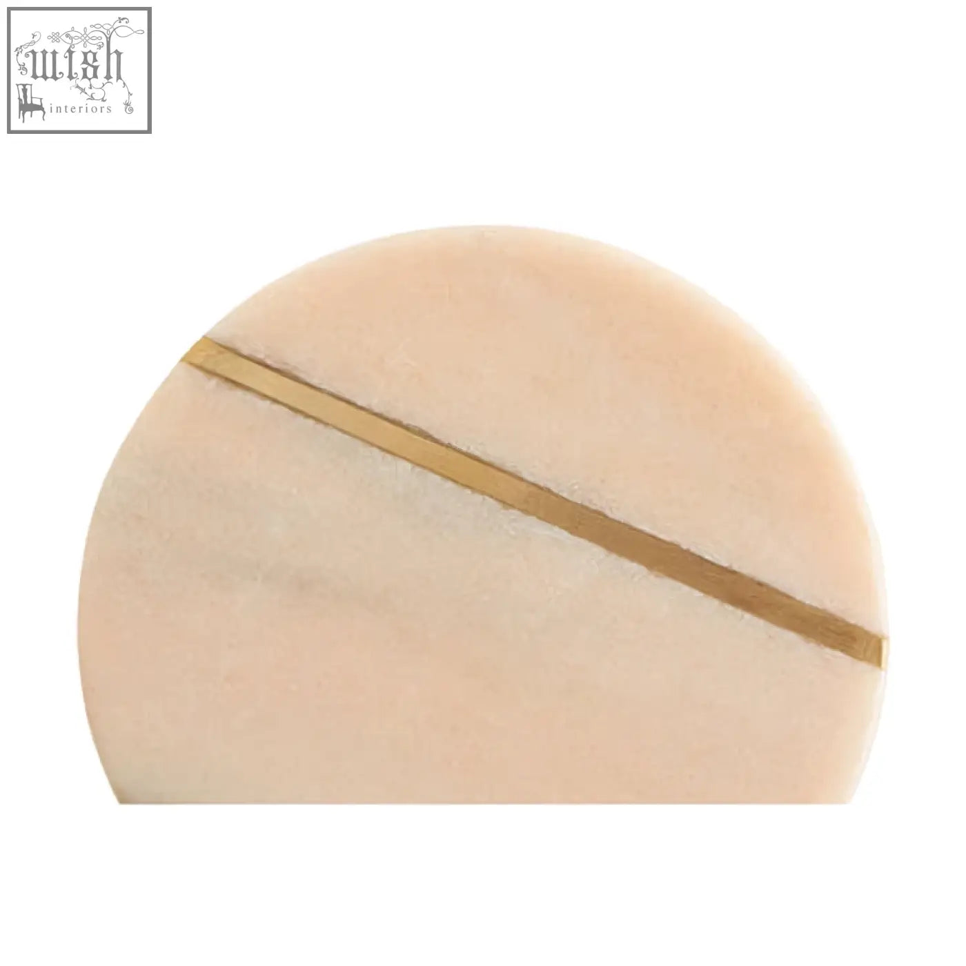 Cream-colored marble coaster with sleek gold inlay stripe from kira set of 4 pink marble coasters