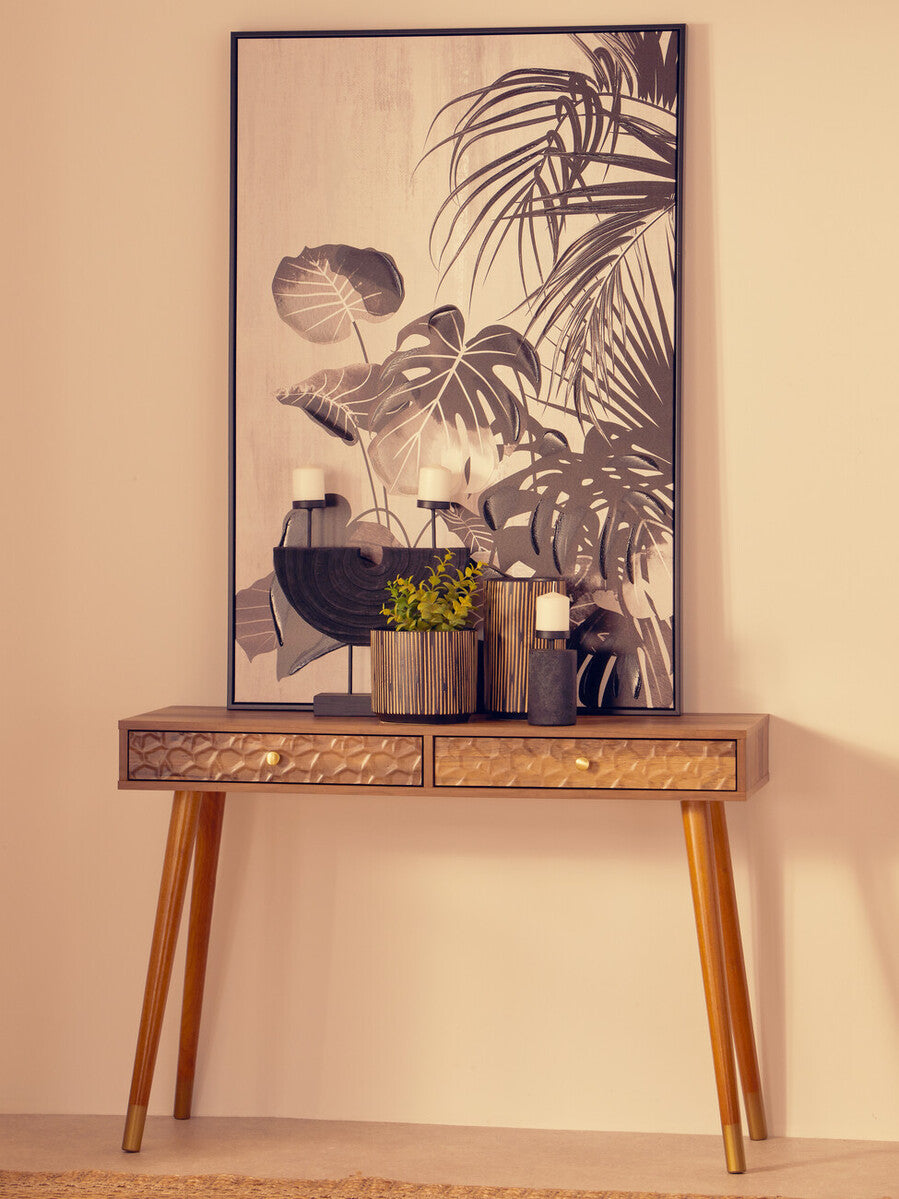 Kiso Small Black and Cream Finish Planter