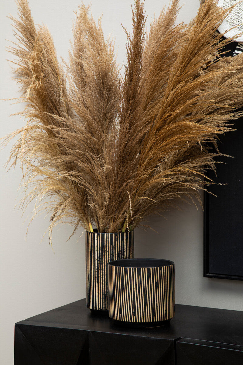 Kiso Small Black and Cream Finish Planter