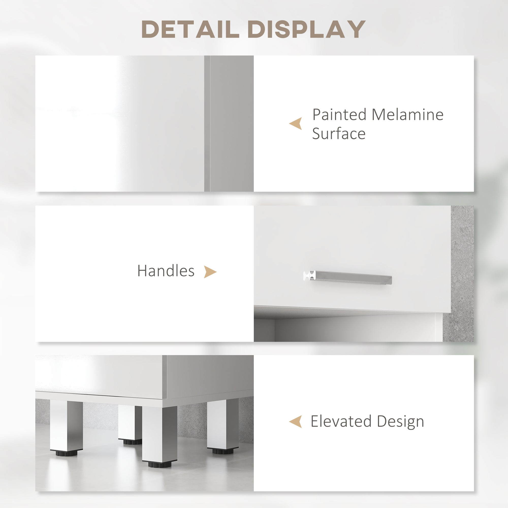 White melamine kleankin slim bathroom storage cabinet with silver handles and adjustable shelves for bathroom storage