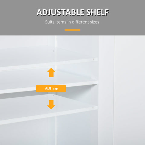 White kleankin bathroom cabinet with two drawers and a 6.5 cm adjustable shelf for versatile storage