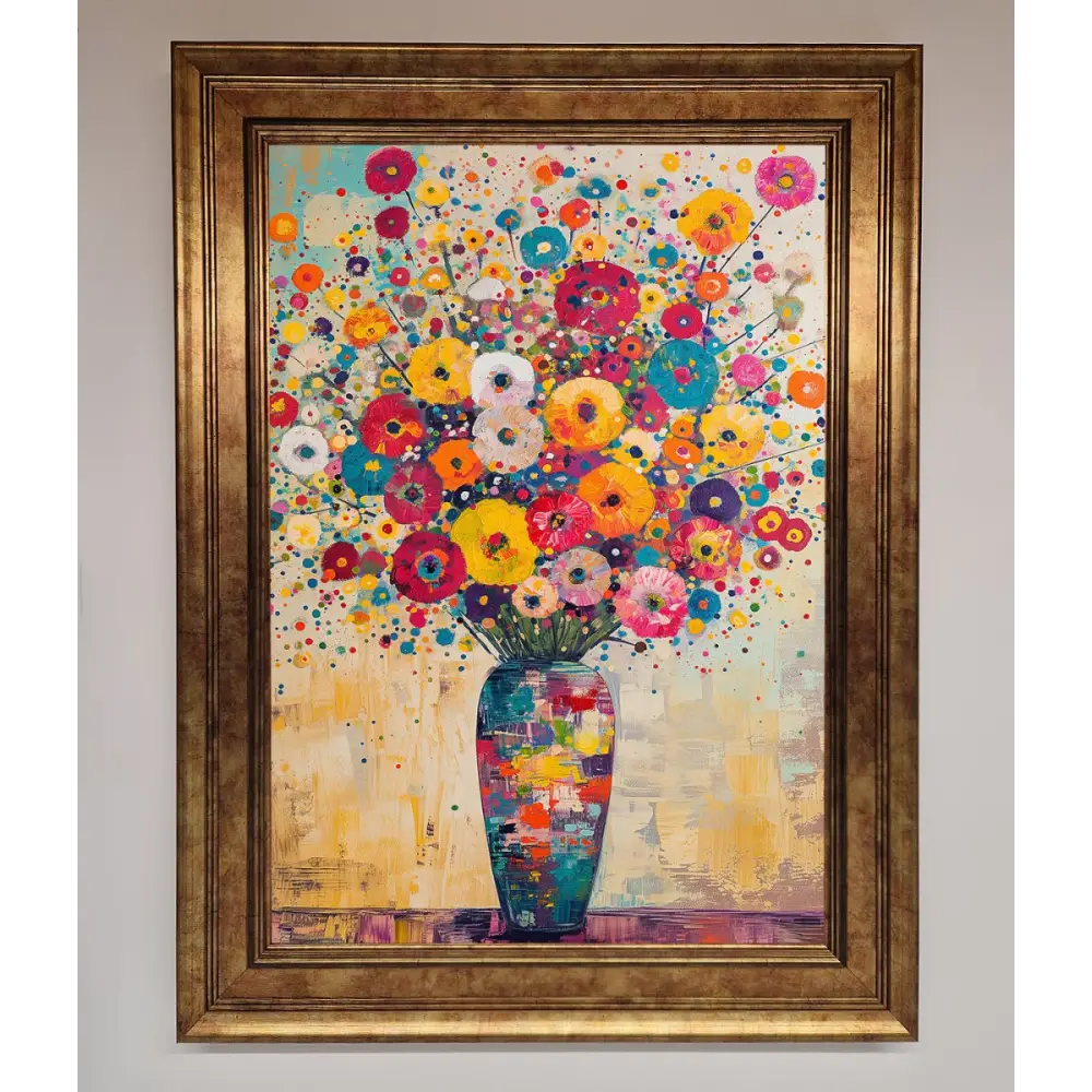 Klimt Style Flowers Framed Poster - B0 (100 x 141 cm) / Bronze - Framed Print