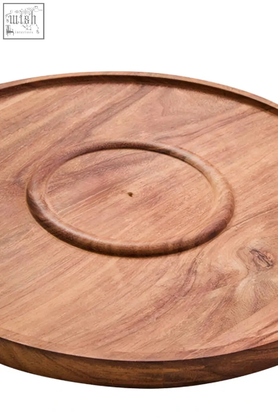Kora acacia wood chip and dip platter with cream marble center and warm brown tones perfect for serving snacks