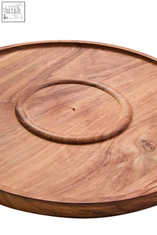 Kora acacia wood chip and dip platter with cream marble center and warm brown tones perfect for serving snacks