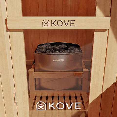 KOVE Outdoor Barrel Sauna – 1–2 Person Garden Sauna with 4.5kW Harvia Electric Heater
