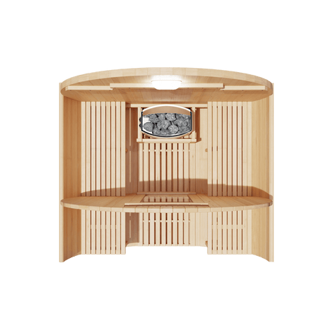 KOVE Outdoor Barrel Sauna – 1–2 Person Garden Sauna with 4.5kW Harvia Electric Heater