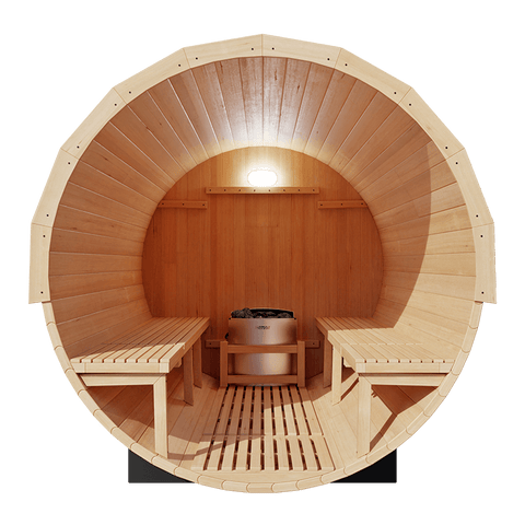 KOVE Outdoor Barrel Sauna – 5–6 Person Garden Sauna with 6kW Harvia Electric Heater