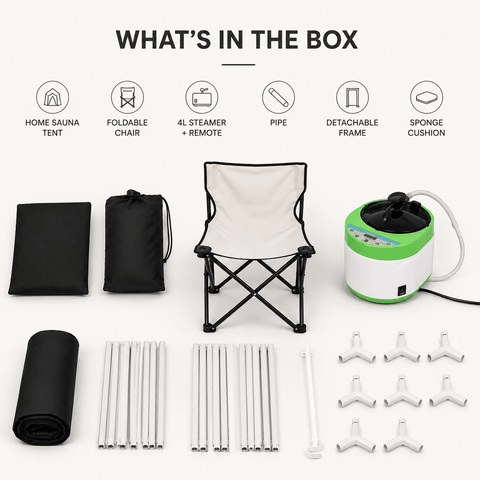 KOVE Portable Steam Sauna Tent | Home Steam Sauna with 4L Steamer & Chair