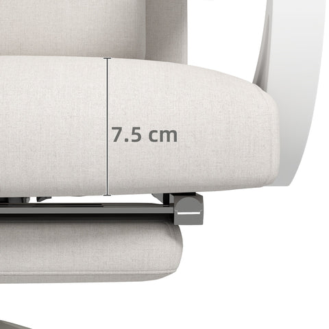 Vinsetto Linen-Look Office Chair, with 160\'c2\'b0 Reclining Back and Footrest - White