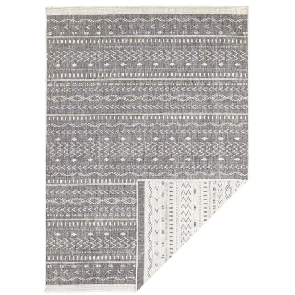 Kuba Reversible Indoor-Outdoor Rug - 80X150 cm / Grey - Rugs