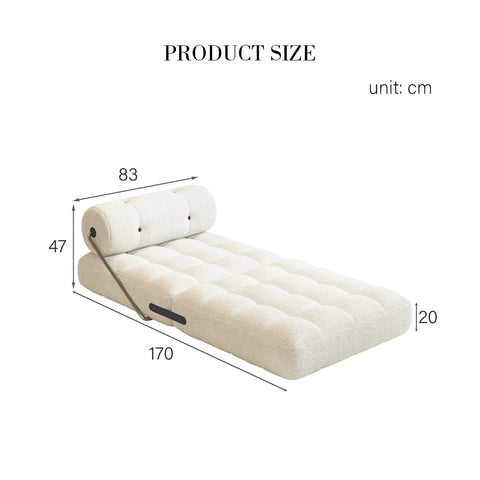 Kumar Single Seater Sofa Bed, Boucle