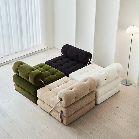 Kumar Single Seater Sofa Bed, Boucle