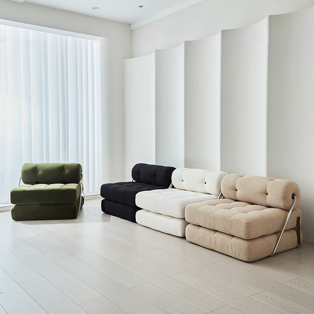 Kumar Single Seater Sofa Bed, Boucle