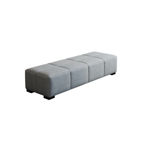 Gray velvet la23 bench storage with segmented square cushions and black feet for stylish bench storage seating
