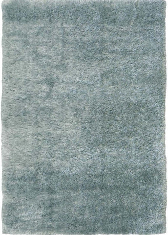 A plush shaggy area rug in soft duck egg blue with a dense uniform pile perfect for cozy living spaces