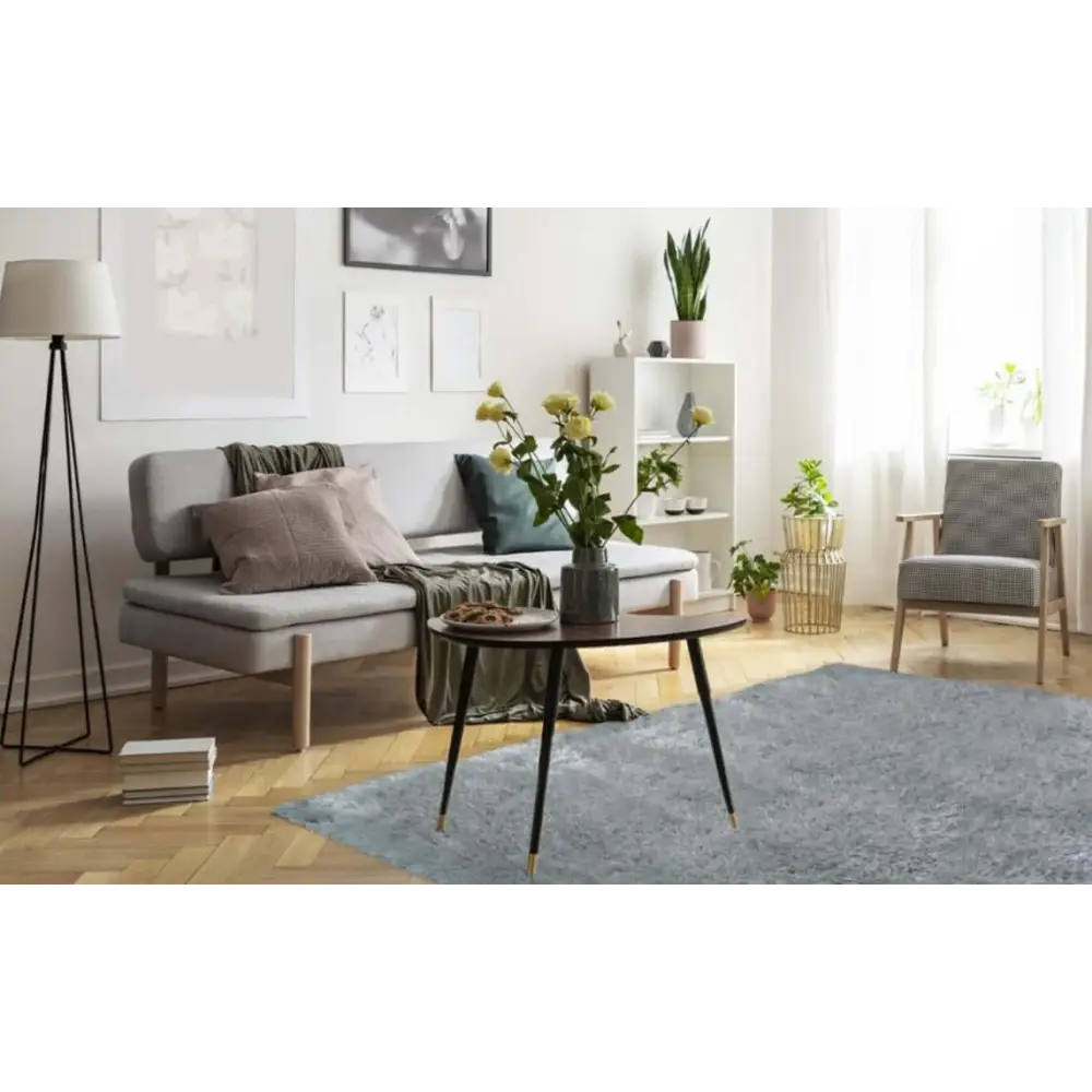 Lagom Duck Egg Blue Shaggy Rug - Rugs