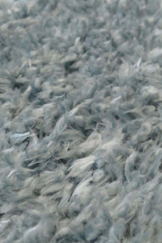 Lagom duck egg blue shaggy rug with soft gray plush shag carpet and cozy textured surface for any space