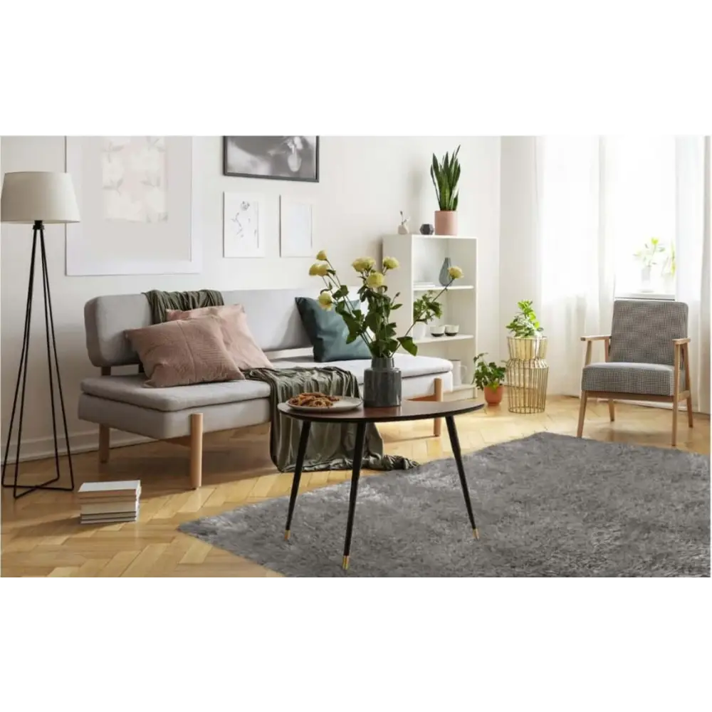 Lagom Grey Shaggy Rugs - Rugs