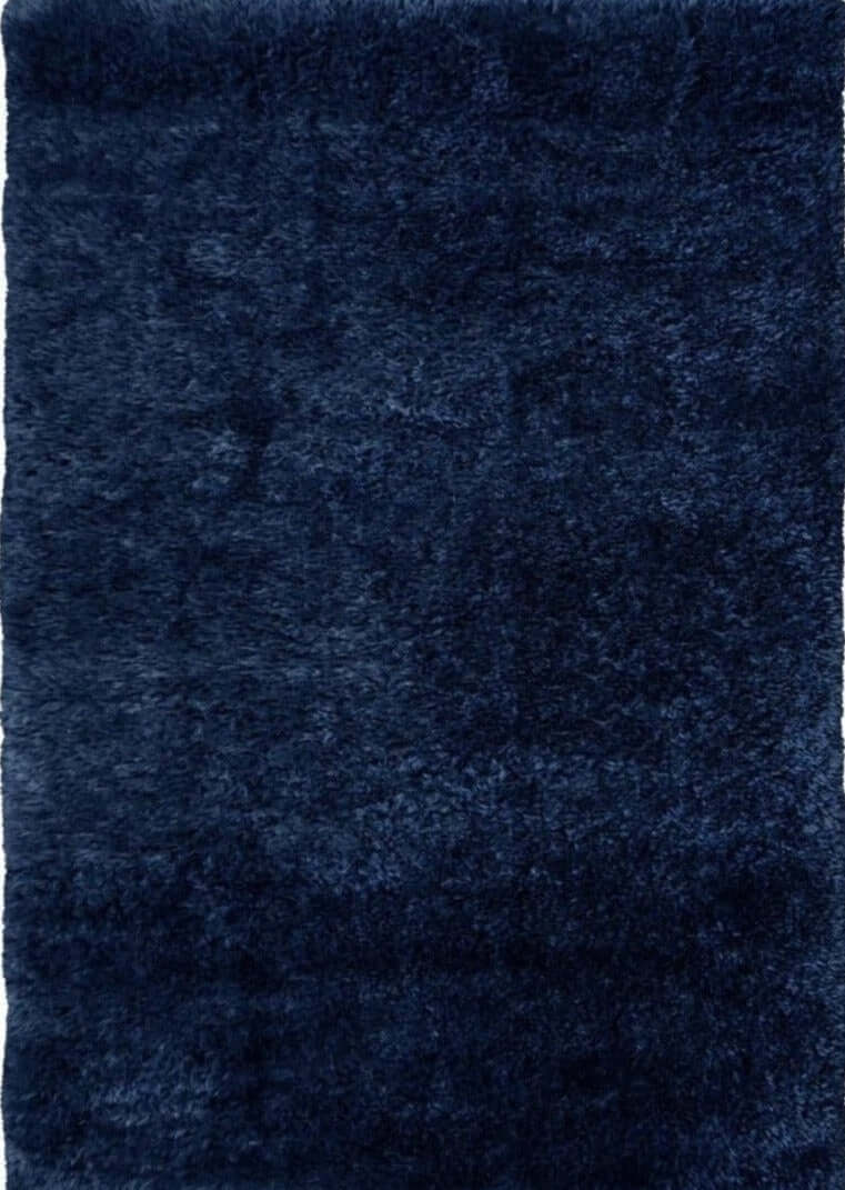 Lagom navy shaggy rug with plush textured surface in deep navy blue perfect for cozy living spaces
