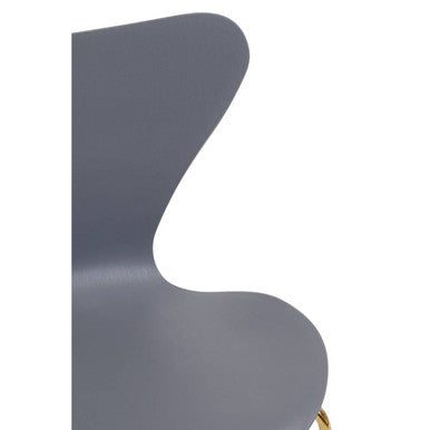 Gray molded plastic laila dining chair with sleek modern design and grey seat perfect for dining areas