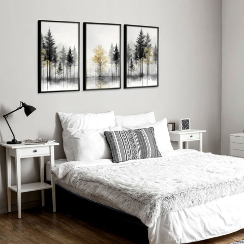 Landscape Canvas Wall Art | Set of 3 Asian Inspired Wall art Prints